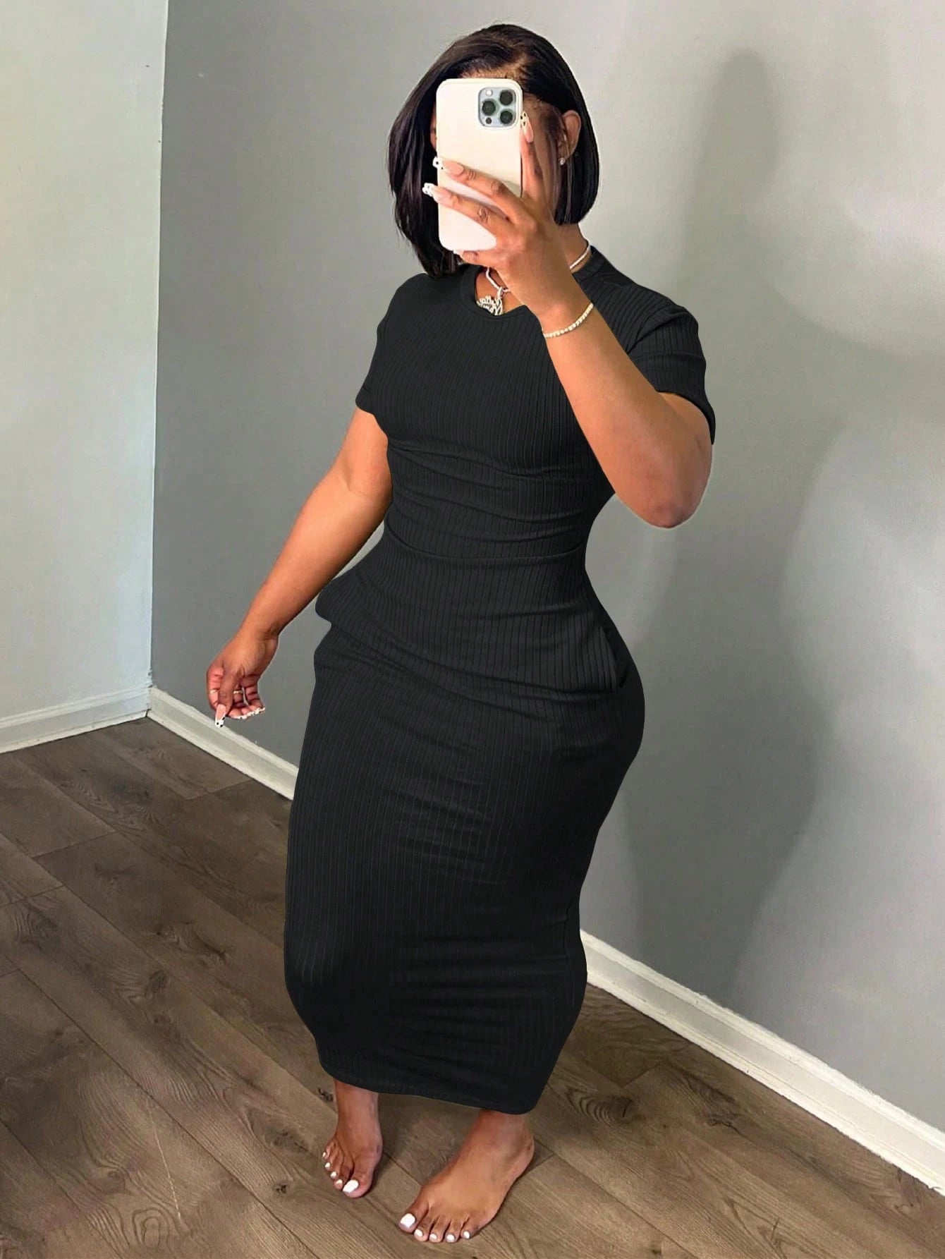 Ladies' Stylish Summer Solid Versatile Bodycon Dress
