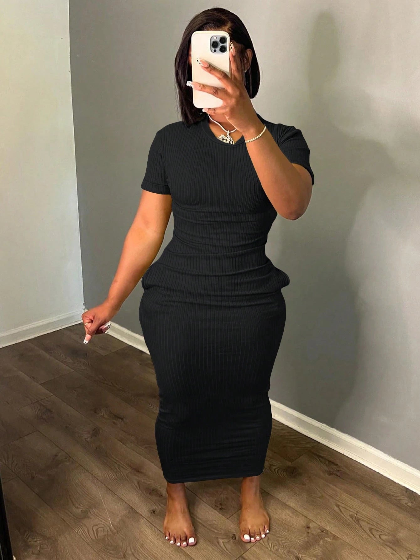 Ladies' Stylish Summer Solid Versatile Bodycon Dress