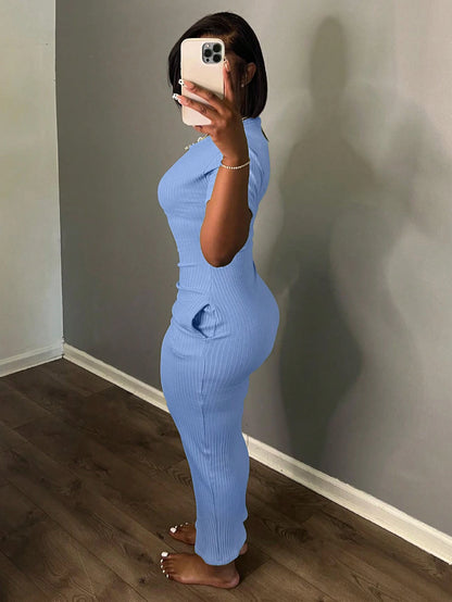 Ladies' Stylish Summer Solid Versatile Bodycon Dress