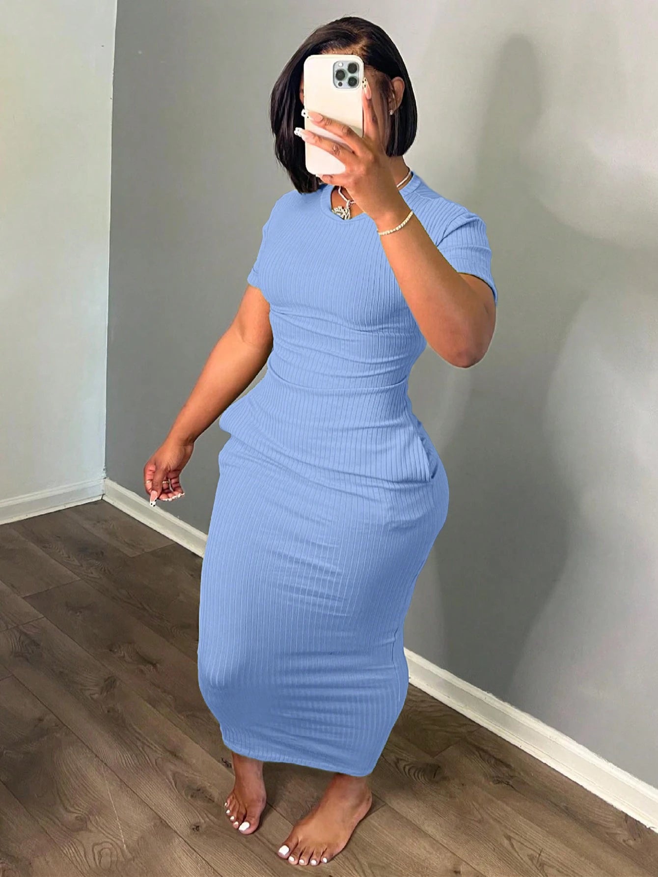 Ladies' Stylish Summer Solid Versatile Bodycon Dress