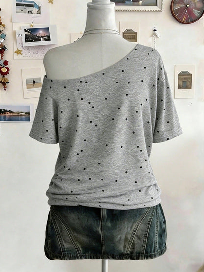 Lalippa Plus Size Women's Striped Short Sleeve Casual Loose Fit T-Shirt