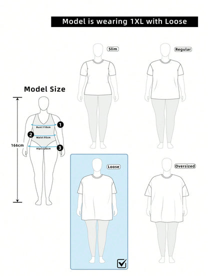 Lalippa Plus Size Women's Striped Short Sleeve Casual Loose Fit T-Shirt
