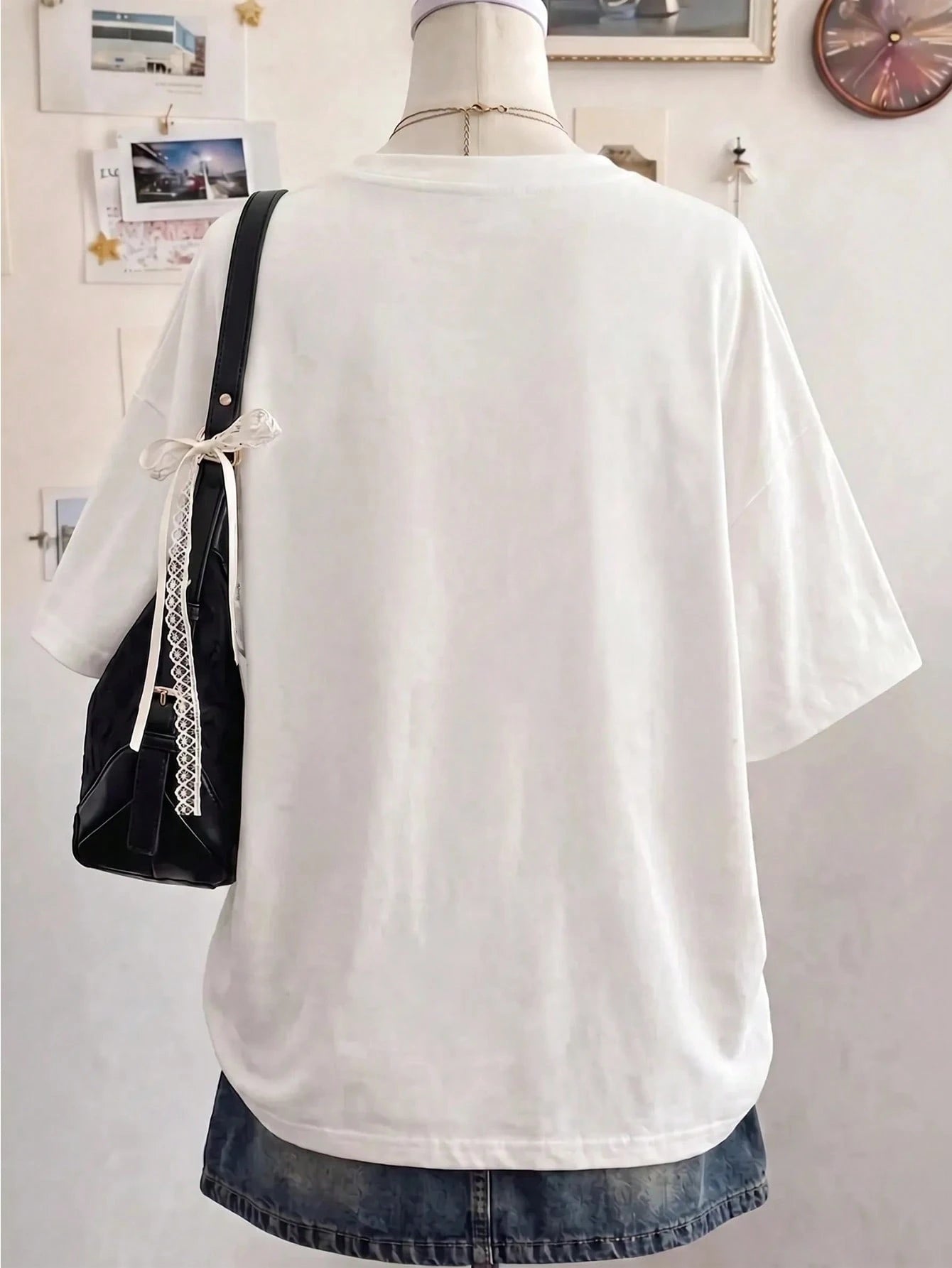 Lalippa Tiger Digital Print Fashion Minimalist Oversized Mid-Length Round Neck Drop Shoulder Women's T-Shirt Friend's Gift