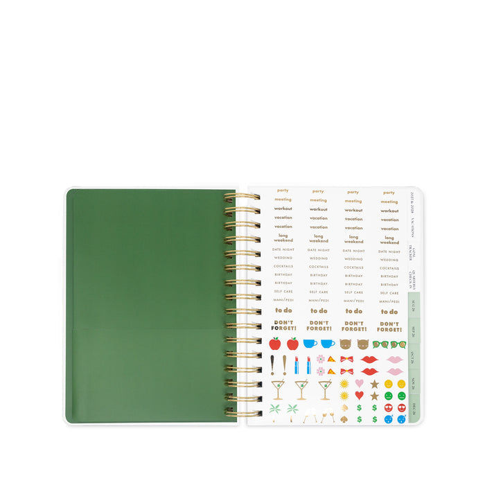 Large 17 Month Planner Green Dot