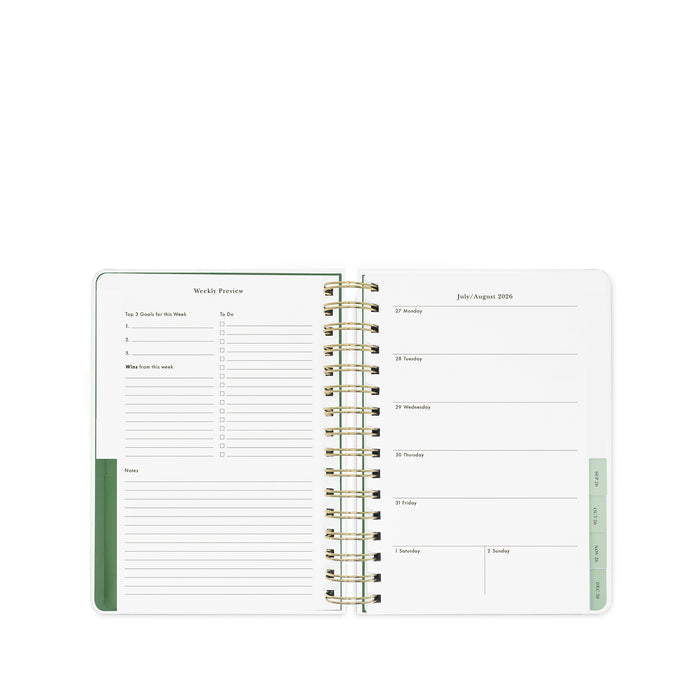 Large 17 Month Planner Green Dot