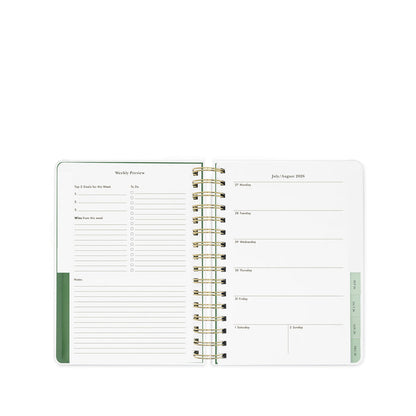 Large 17 Month Planner Green Dot