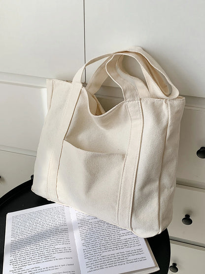 Large Capacity Canvas College Style Casual Tote Bag, Multipurpose Shoulder Bag, Upgraded Canvas Bag,Business Professional Women