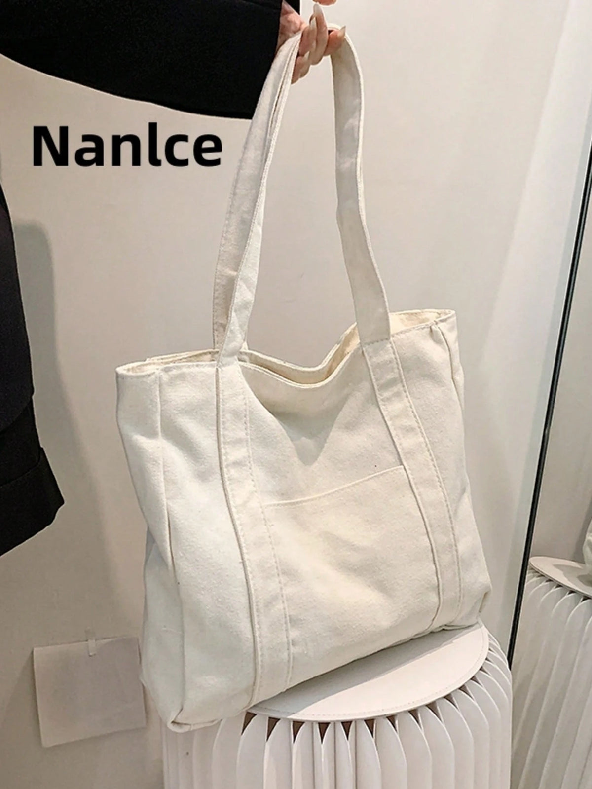 Large Capacity Canvas College Style Casual Tote Bag, Multipurpose Shoulder Bag, Upgraded Canvas Bag,Business Professional Women