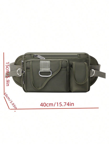 Large Capacity Men's Waist Bag, Multi-Functional Cool Fanny Pack Suitable For Cycling, Outdoor Sports, Phone Pouch, Chest Bag With Multi-Pockets. Suitable For Teen Casual Outdoor Athletic Or Vacation