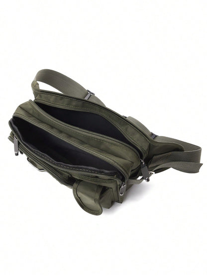 Large Capacity Men's Waist Bag, Multi-Functional Cool Fanny Pack Suitable For Cycling, Outdoor Sports, Phone Pouch, Chest Bag With Multi-Pockets. Suitable For Teen Casual Outdoor Athletic Or Vacation