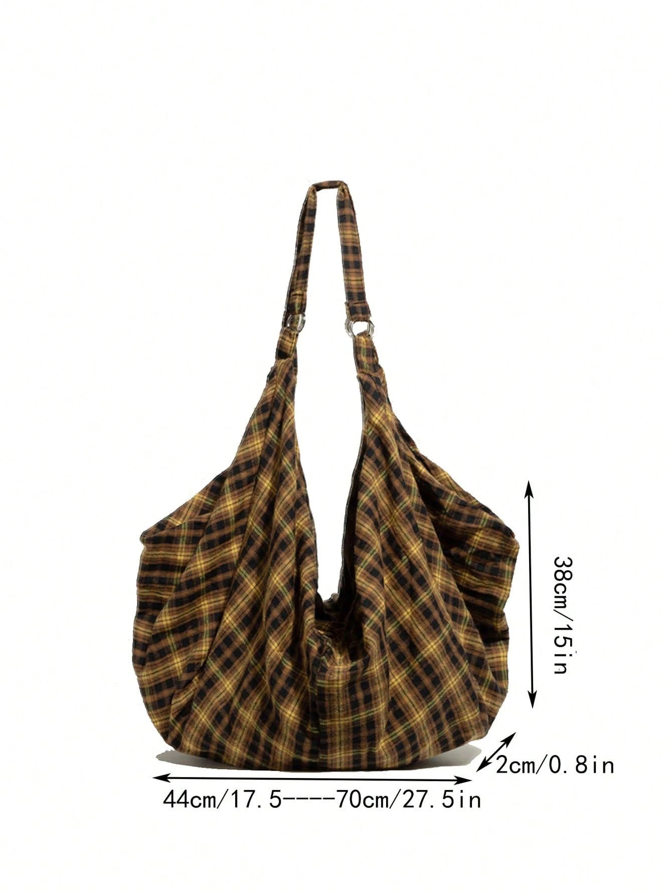 Large Capacity Plaid Pattern Shoulder Bag, Women's Crossbody Bag, Casual Multipurpose Tote Bag, Suitable For Work, Study, Travel