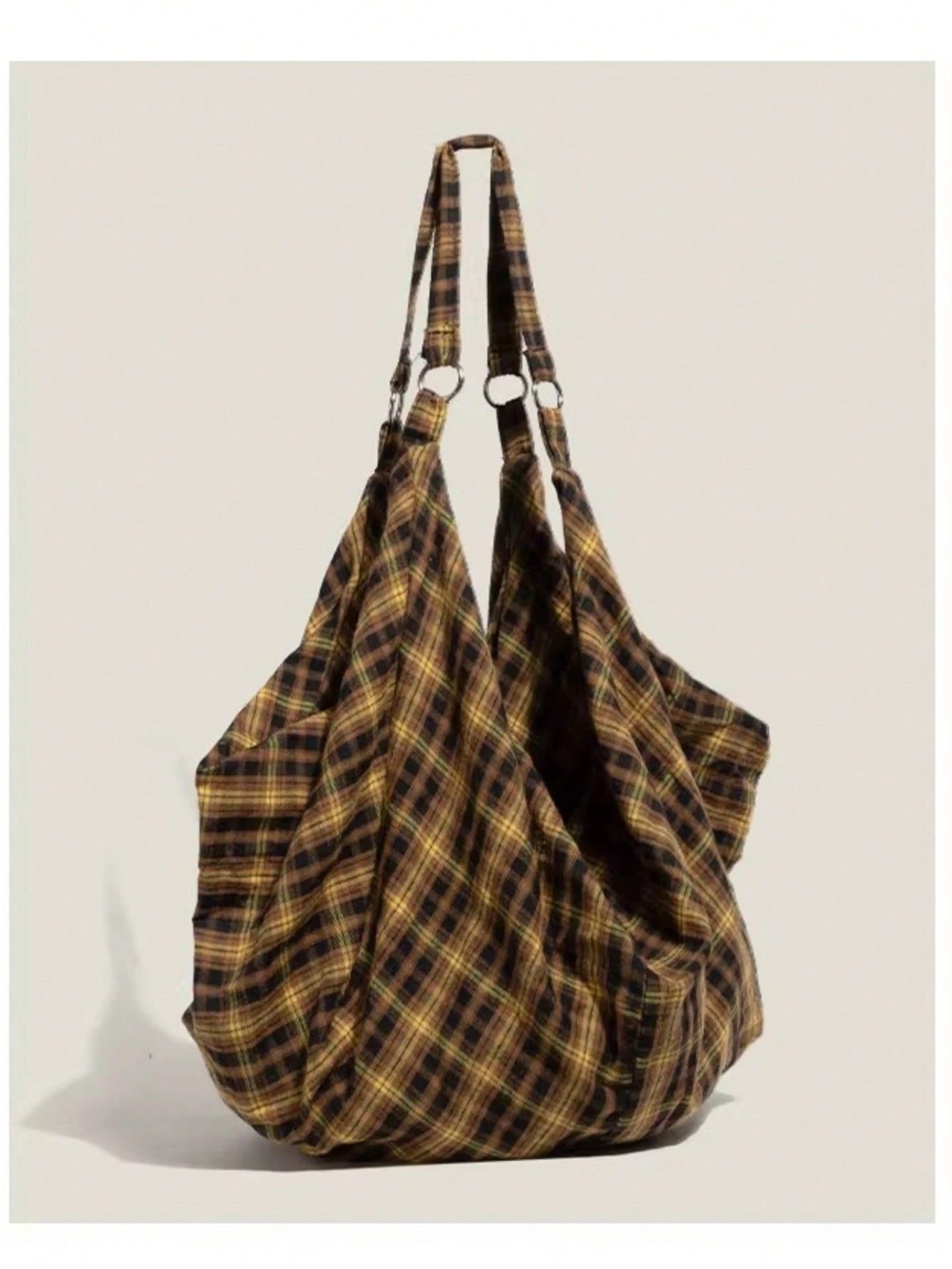 Large Capacity Plaid Pattern Shoulder Bag, Women's Crossbody Bag, Casual Multipurpose Tote Bag, Suitable For Work, Study, Travel