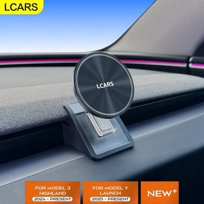 LCARS Car Phone Holder Compatible With 2024 Highland And 2025 Model Y Juniper, Magnetic Air Vent Phone Mount, Clip-On Silicone Multi-Function Navigation Support Bracket (Not Compatible With Older Mode