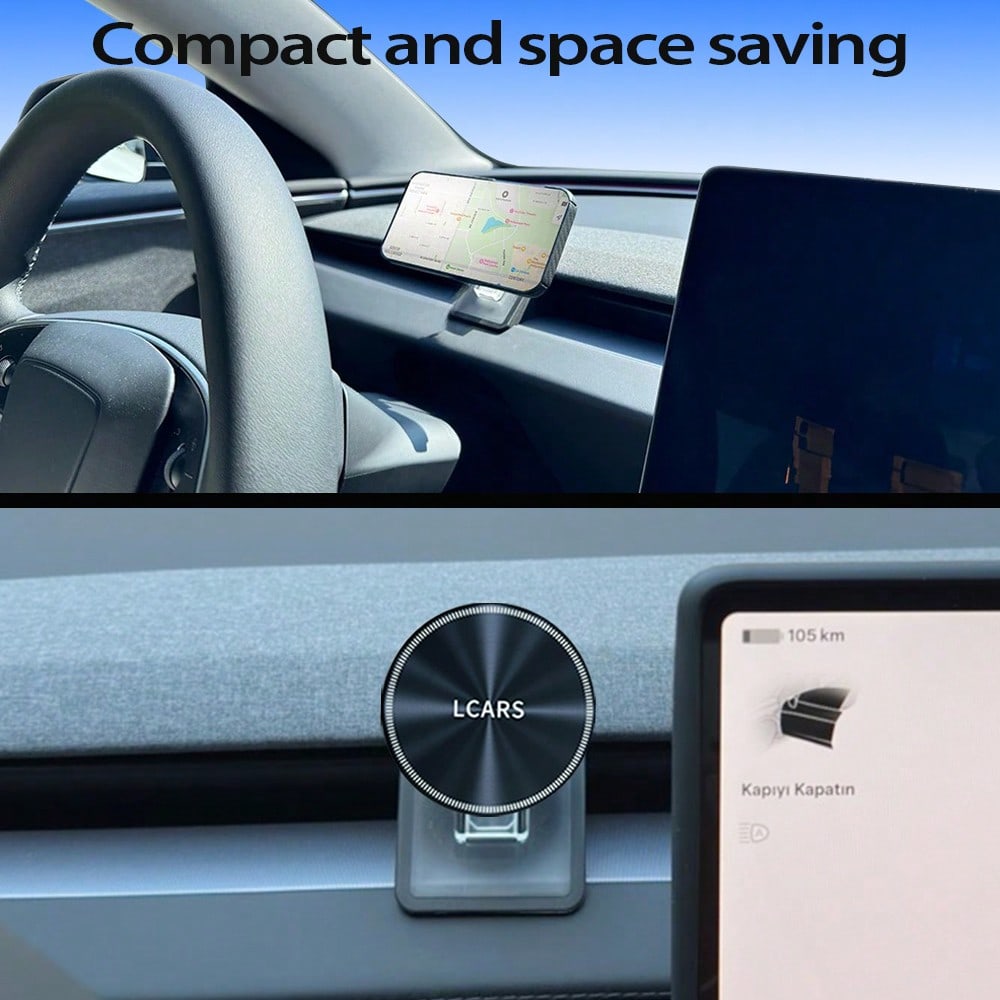 LCARS Car Phone Holder Compatible With 2024 Highland And 2025 Model Y Juniper, Magnetic Air Vent Phone Mount, Clip-On Silicone Multi-Function Navigation Support Bracket (Not Compatible With Older Mode