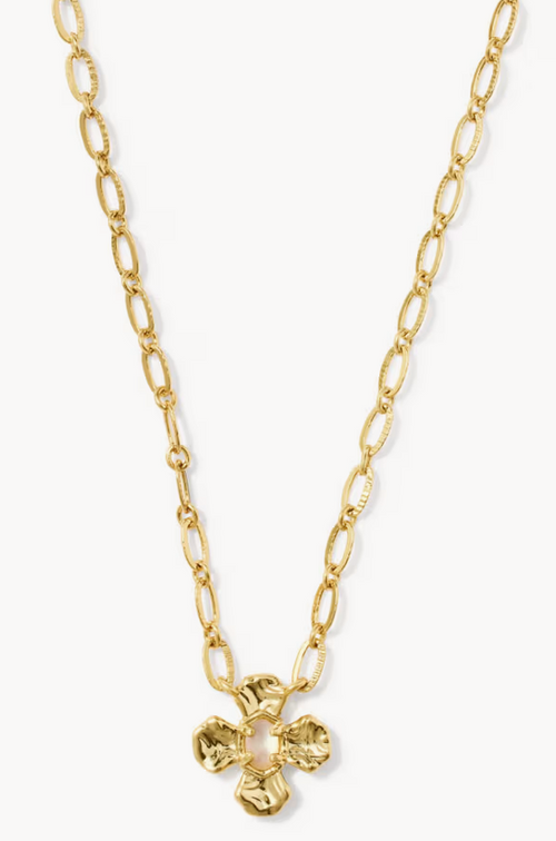 Leanne Short Pendant Necklace Gold Natural MOP
