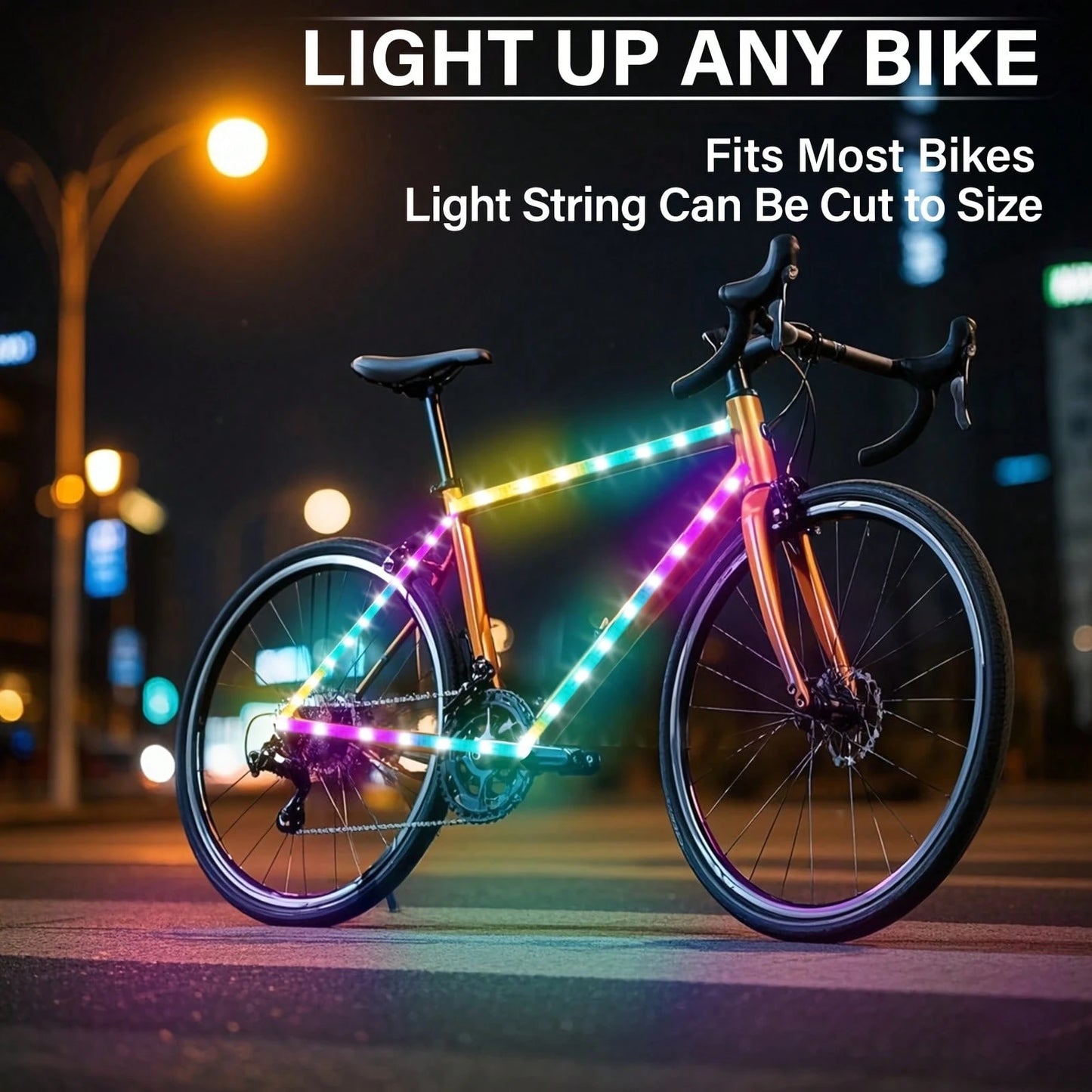 LED Light Strip For Scooters And Bicycles| RGB Night Riding Warning Light, 360° Panoramic Illumination, Intelligent Lighting Effects, Flexible Installation, Batteries Not Included.
