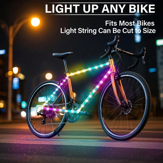 LED Light Strip For Scooters And Bicycles| RGB Night Riding Warning Light, 360° Panoramic Illumination, Intelligent Lighting Effects, Flexible Installation, Batteries Not Included.