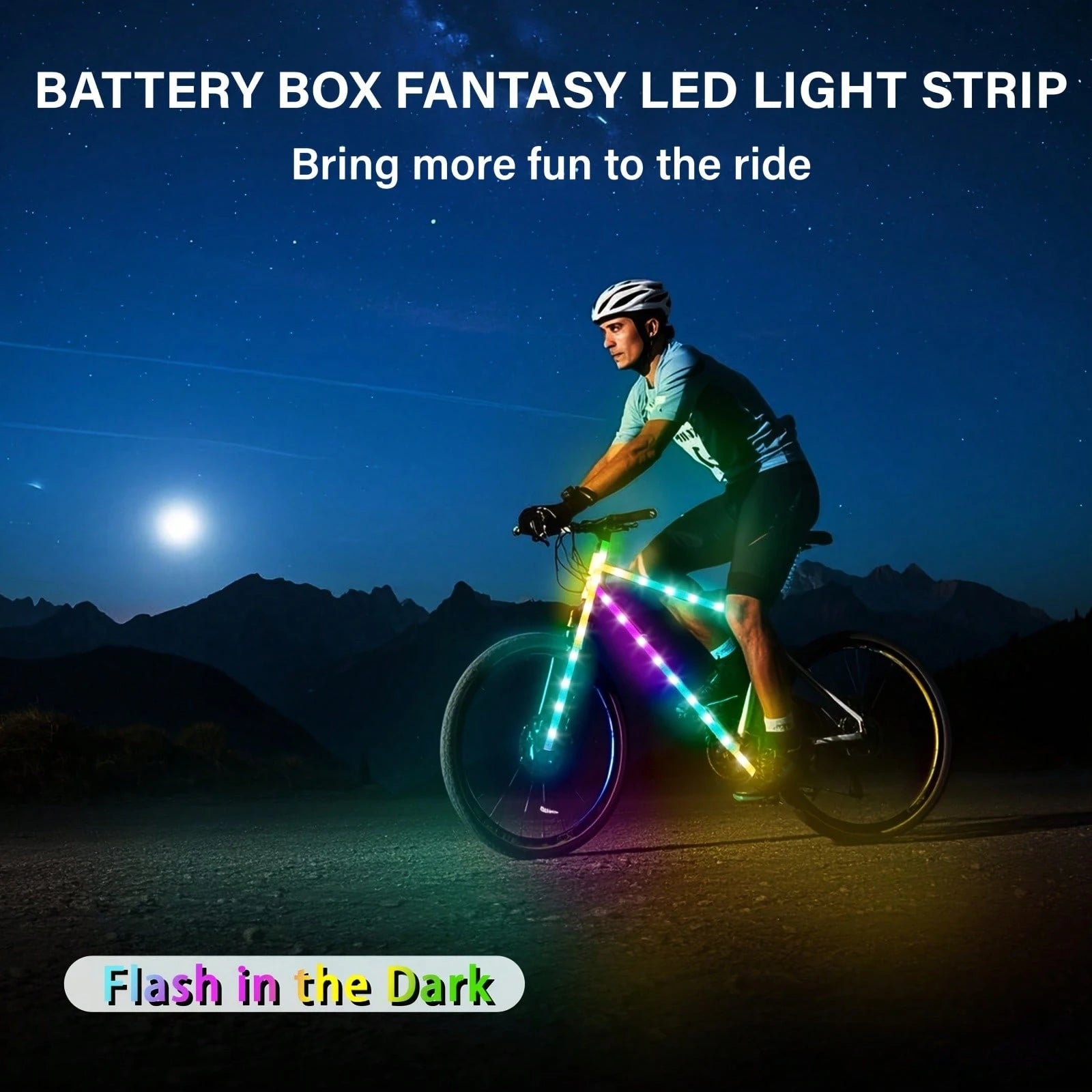 LED Light Strip For Scooters And Bicycles| RGB Night Riding Warning Light, 360° Panoramic Illumination, Intelligent Lighting Effects, Flexible Installation, Batteries Not Included.