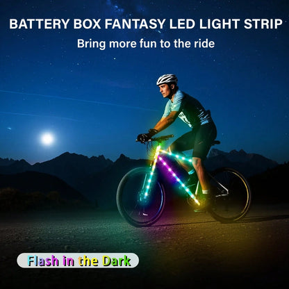 LED Light Strip For Scooters And Bicycles| RGB Night Riding Warning Light, 360° Panoramic Illumination, Intelligent Lighting Effects, Flexible Installation, Batteries Not Included.