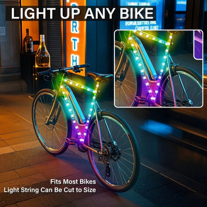 LED Light Strip For Scooters And Bicycles| RGB Night Riding Warning Light, 360° Panoramic Illumination, Intelligent Lighting Effects, Flexible Installation, Batteries Not Included.