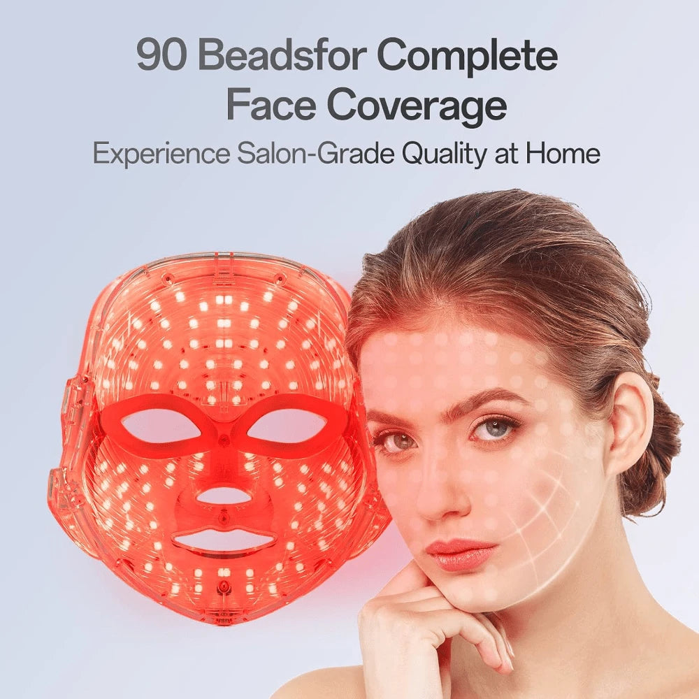 LED Light Therapy Mask, 7-Color LED Mask Light Therapy, Facial Light Therapy Device, Red Light Therapy, Suitable For All Skin Types, Facial Skin Care Tools, Red Light Mask