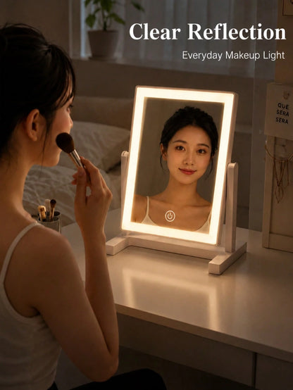LED Makeup Mirror, Desktop Makeup Mirror With Light, 3 Lighting Modes Makeup Mirror, 200mAh, USB Rechargeable Makeup Mirror With Light, Travel Makeup Mirror, Portable Makeup Mirror, Suitable For Stude