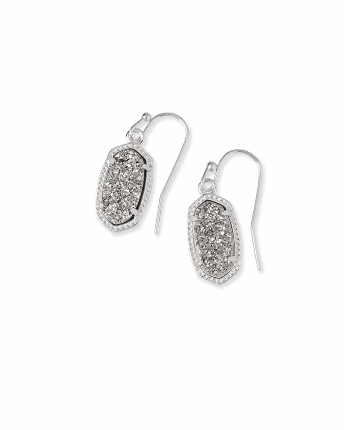 Lee Earring Rhodium Platinum Drusy