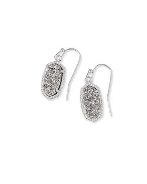 Lee Earring Rhodium Platinum Drusy