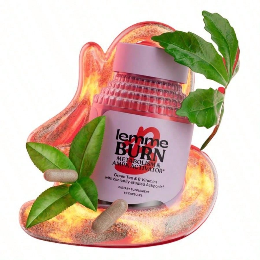 Lemme Burn Fat Burner Capsules – Metabolism Booster & Belly Fat Support, Green Tea Extract, B6 & B12, Weight Management Supplement, 60 Capsules