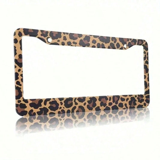 Leopard Print License Plate Cover Leopard Print License Plate Frame Leopard Print License Plate Holder For Women 12.2 X 6.3inch, Easter Gifts