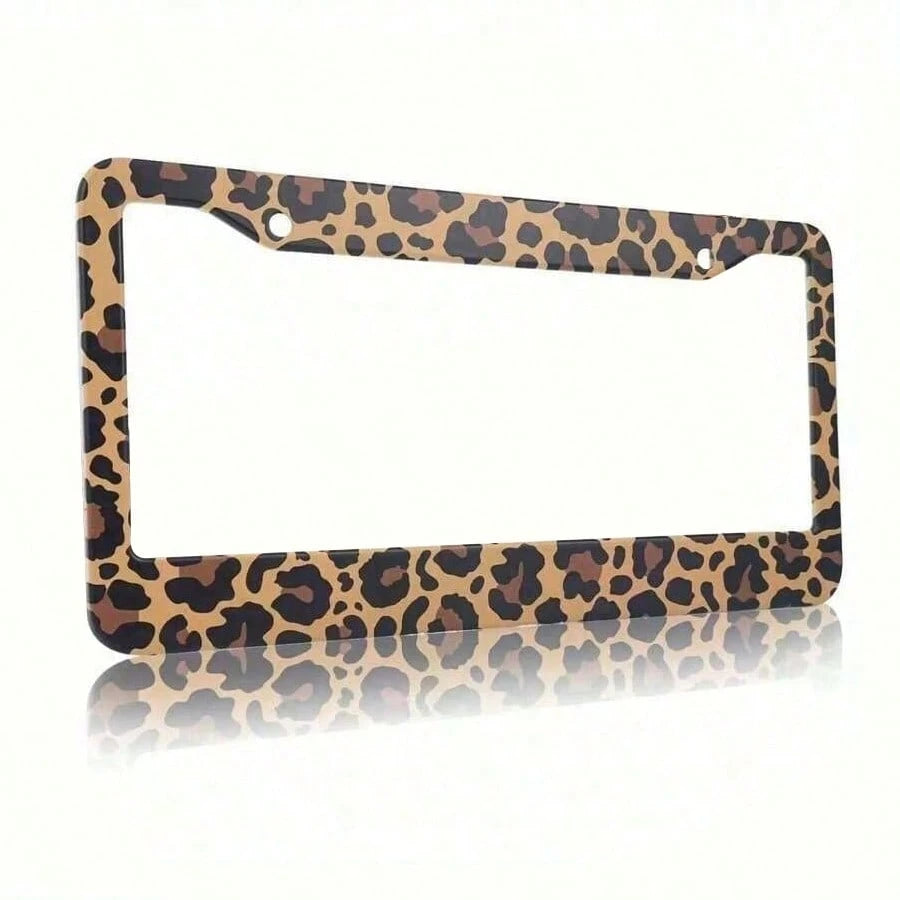 Leopard Print License Plate Cover Leopard Print License Plate Frame Leopard Print License Plate Holder For Women 12.2 X 6.3inch, Easter Gifts