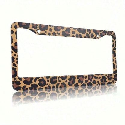 Leopard Print License Plate Cover Leopard Print License Plate Frame Leopard Print License Plate Holder For Women 12.2 X 6.3inch, Easter Gifts