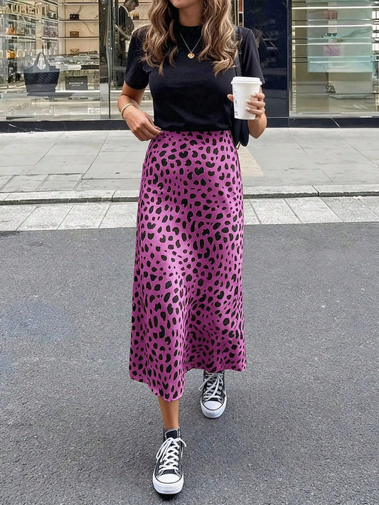 Leopard Print Skirt, Party Wear, Women's Clothing, Office Wear, Women's Short Skirt, Casual Outdoor Wear, Women's Street Fashion, Autumn Women's Scho