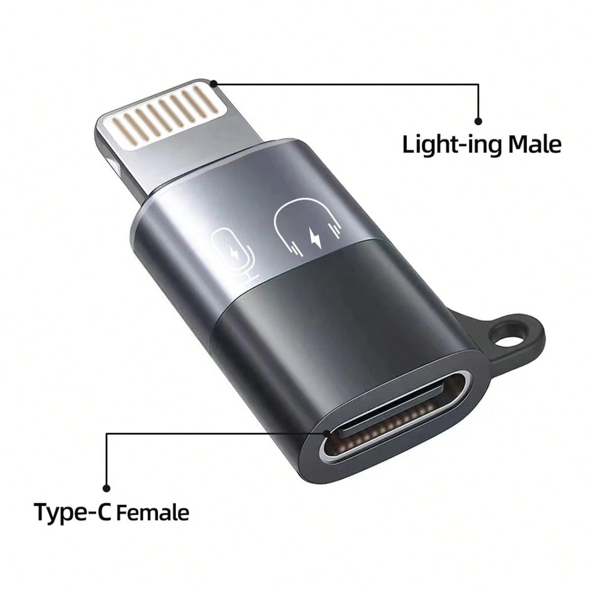 Lightning To Type-C OTG Adapter (Male)/ Type-C Adapter (Female) For IOS, Supports Fast Charging, Headphone Jack, Compatible With IPhone, Can Connect Wireless Lavalier Microphone, Sound Card, Live Str