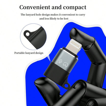 Lightning To Type-C OTG Adapter (Male)/ Type-C Adapter (Female) For IOS, Supports Fast Charging, Headphone Jack, Compatible With IPhone, Can Connect Wireless Lavalier Microphone, Sound Card, Live Str