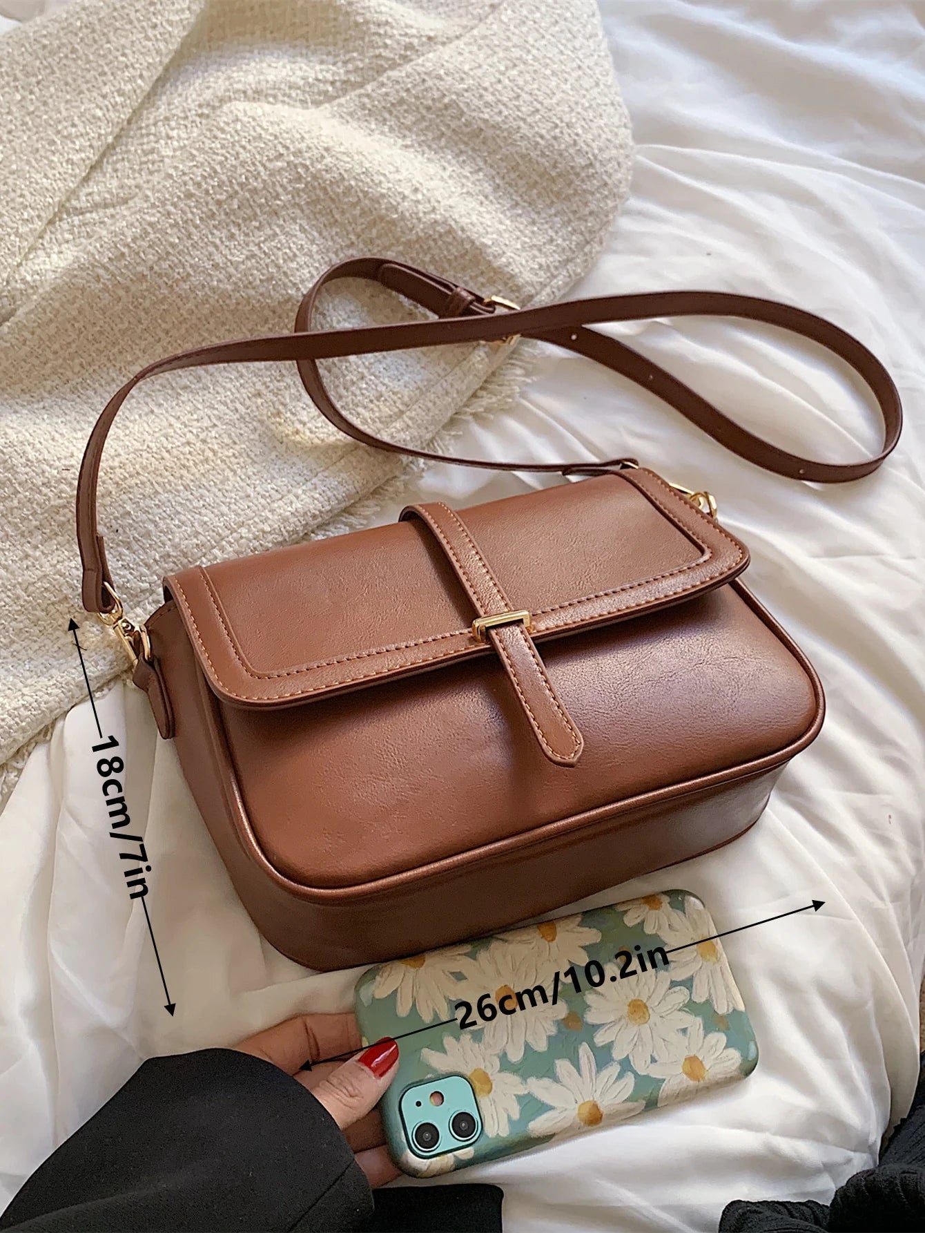 Lightweight, Business Casual Vintage Design Flap Square Bag For Teen Girls Women College Students, Rookies & White-Collar Workers Perfect For Office, College, Work, Business, Commute, Outdoors, Travel