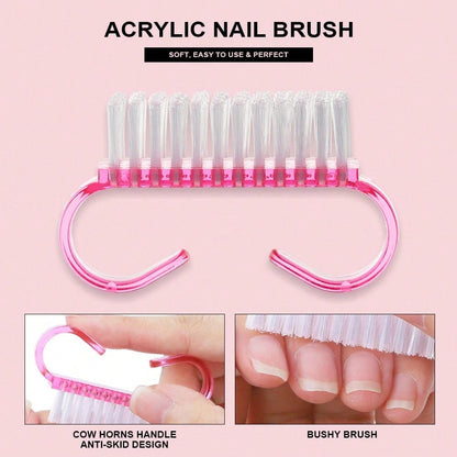 LIMEGIRL 2PCS Nail Glue Tool Set With Nail Glue, Nail File, Buffer Block, Dust Brush & Cuticle Stick, Quick Dry Press On Nail Accessories For DIY Manicure & Nail Repair