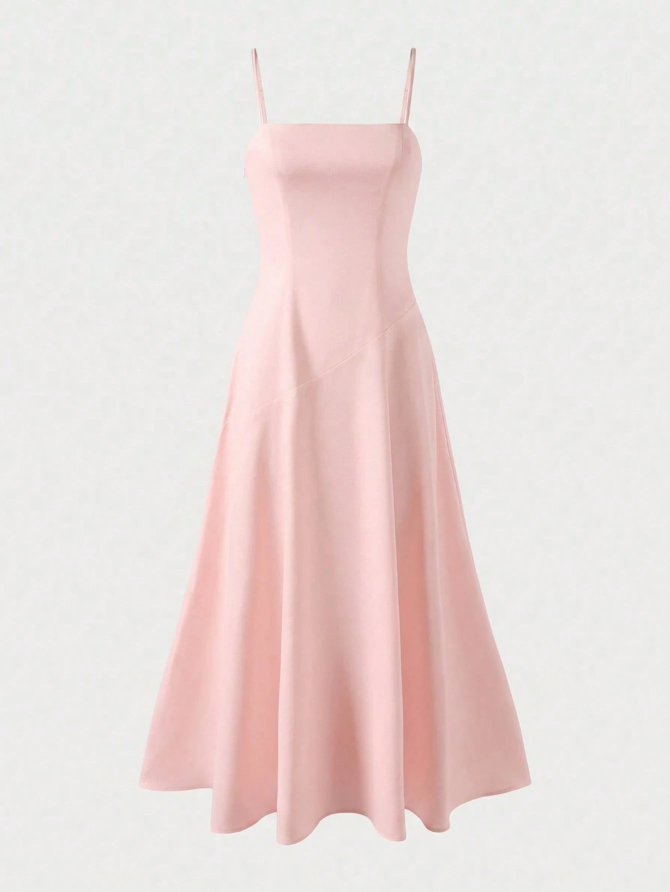 Linen Casual Vacation Dress, Solid Color Slim Fit Linen Spaghetti Strap Dress For Beach Travel Pink Elegant Summer, Resort Wear