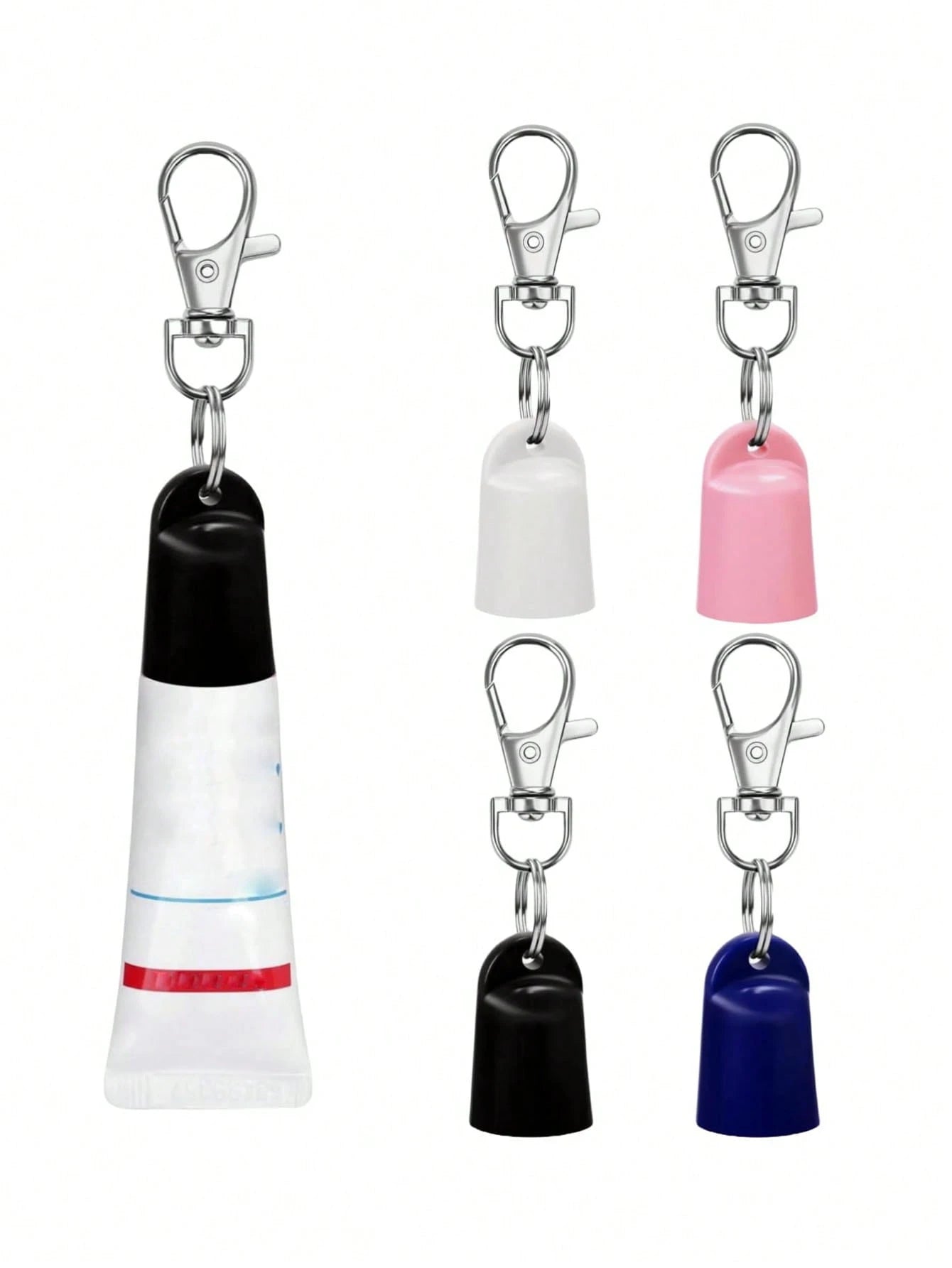 Lip Gloss Keychain Holder, Lip Balm Keychain Cover, Portable Lip Gloss Storage, Lip Balm Holder, Lipstick Keychain Holder, Travel Accessory, Lipstick Cover Keychain, Multi-Functional Accessory, Compat