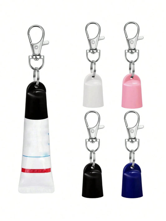 Lip Gloss Keychain Holder, Lip Balm Keychain Cover, Portable Lip Gloss Storage, Lip Balm Holder, Lipstick Keychain Holder, Travel Accessory, Lipstick Cover Keychain, Multi-Functional Accessory, Compat