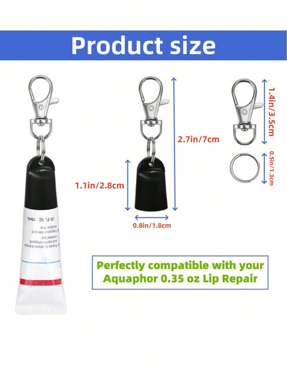 Lip Gloss Keychain Holder, Lip Balm Keychain Cover, Portable Lip Gloss Storage, Lip Balm Holder, Lipstick Keychain Holder, Travel Accessory, Lipstick Cover Keychain, Multi-Functional Accessory, Compat