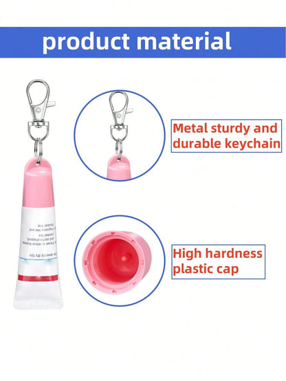 Lip Gloss Keychain Holder, Lip Balm Keychain Cover, Portable Lip Gloss Storage, Lip Balm Holder, Lipstick Keychain Holder, Travel Accessory, Lipstick Cover Keychain, Multi-Functional Accessory, Compat