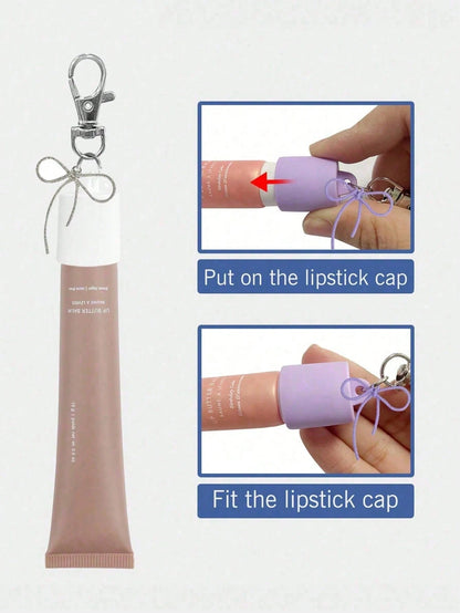 Lip Gloss Keychain Holder, Lip Balm Keychain Cover, Portable Lip Gloss Storage, Lip Balm Holder, Lipstick Keychain Holder, Travel Accessory, Lipstick Cover Keychain, Multi-Functional Accessory, Compat