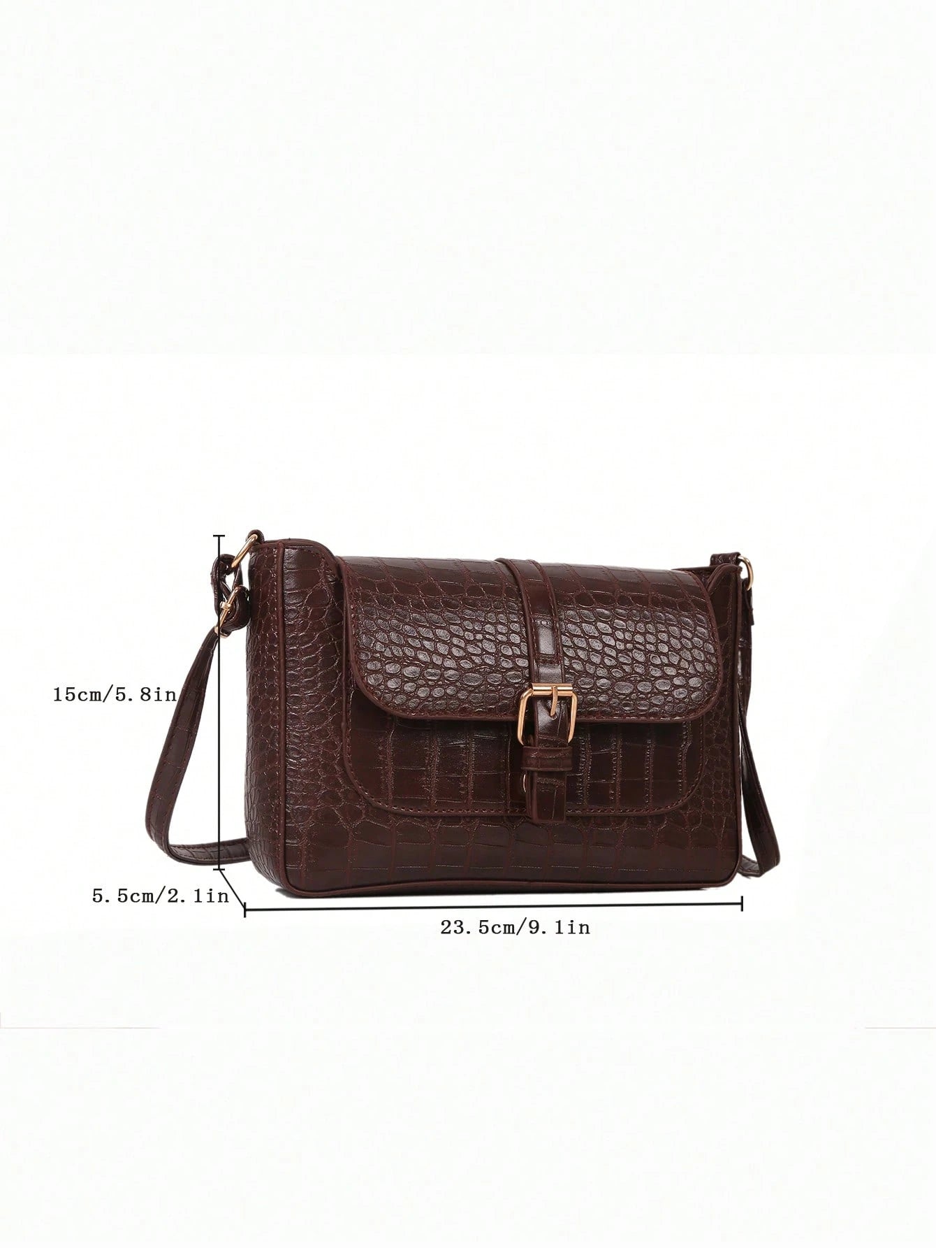 Livesso Women's Fashion Casual Versatile Solid Color PU Leather Belt Decor Crossbody Bag