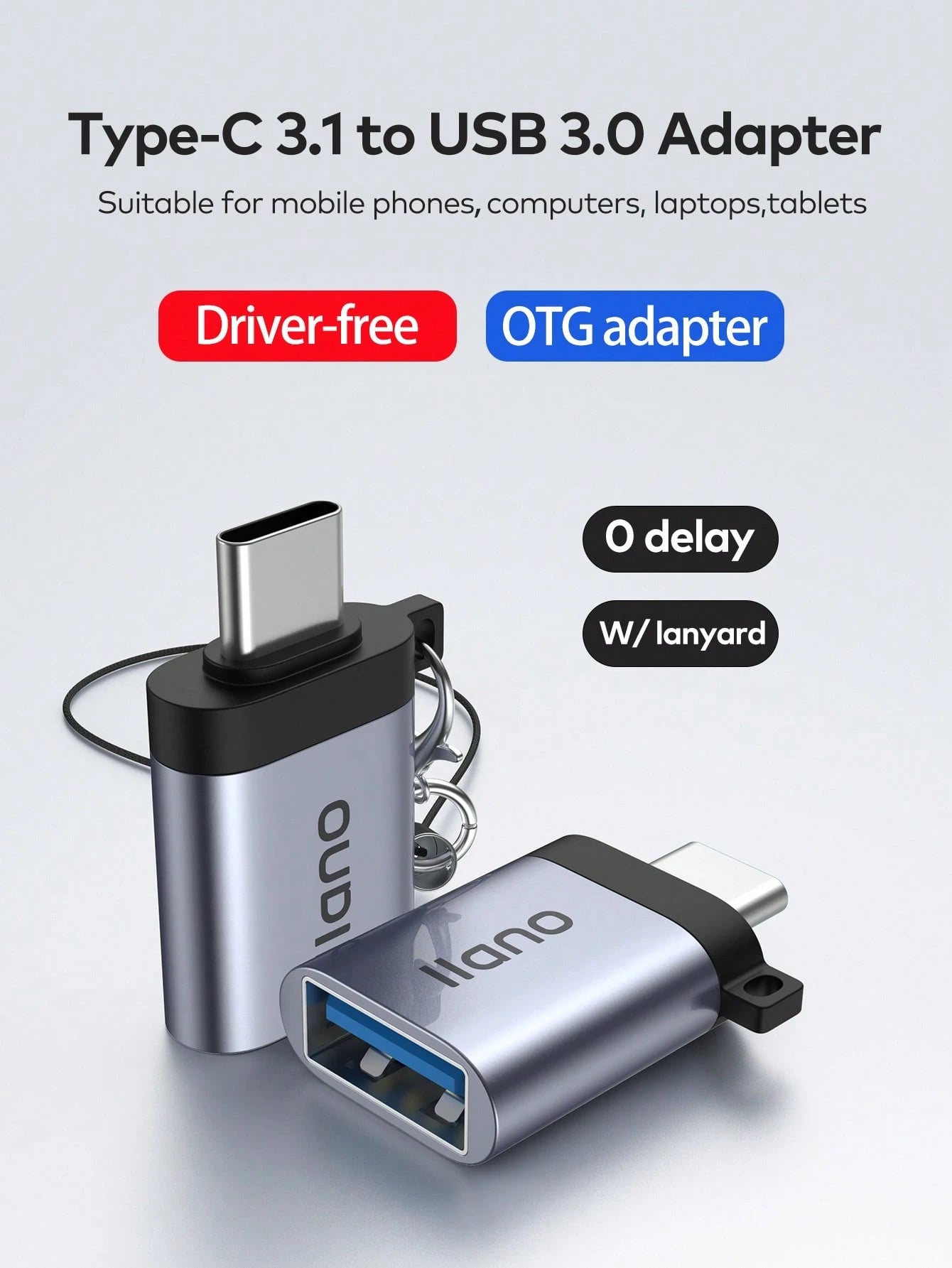 LLano USB-C 3.1 To USB 3.0 Adapter, Super-Speed Data Sync (OTG), Compatible With MacBook Pro/Air, IPad Pro, Galaxy