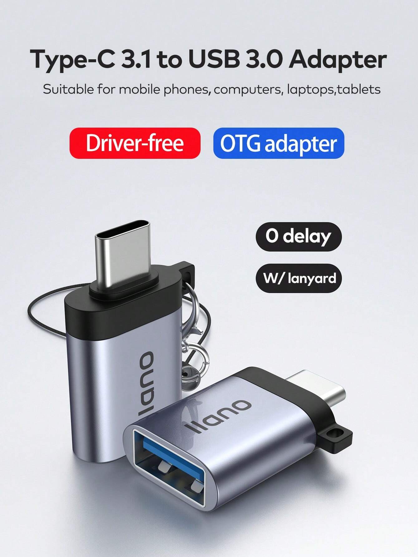 LLano USB-C 3.1 To USB 3.0 Adapter, Super-Speed Data Sync (OTG), Compatible With MacBook Pro/Air, IPad Pro, Galaxy