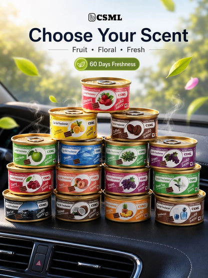 Long-Lasting Solid Car Air Freshener| Natural Vanilla, Cherry, Strawberry And Coconut And Other Fragrances| Suitable For Car, Bedroom, Bathroom And Closet Air Freshener| Flameless Diffuser| Fashio
