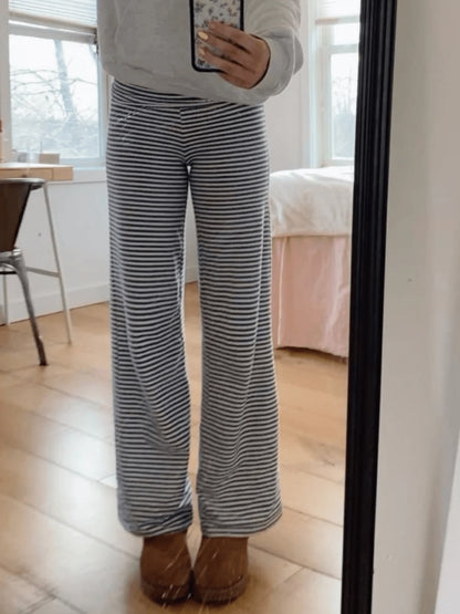 Lounge Wide Leg Sweatpants For Women Fold Over Low Waist Yoga Sweatpants Back To School Clothes Flare Leggings Bell Bottoms Y2K Foldover Pants