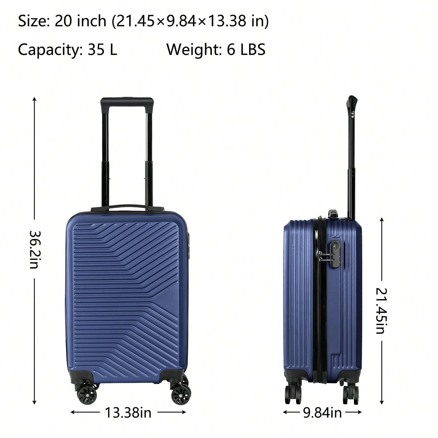 Luggage Box, Travel Case, ABS Travel Case, 20 In Travel Case, Wear-Resistant Shell, 360° Rotatable Silent Wheels, Suitable For Business Travel.