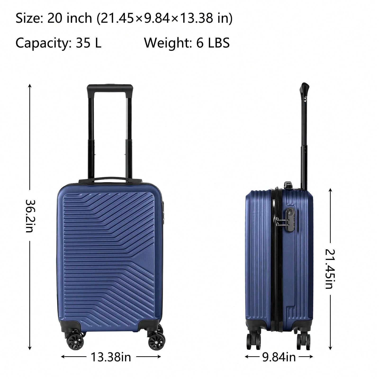 Luggage Box, Travel Case, ABS Travel Case, 20 In Travel Case, Wear-Resistant Shell, 360° Rotatable Silent Wheels, Suitable For Business Travel.